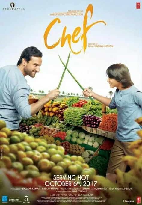 Today's chef movie Chef Movie, Movie Ringtones, New Hindi Movie, Bollywood Posters, Saif Ali Khan, Movies Worth Watching, Film Poster Design, Ali Khan, Bollywood Movie