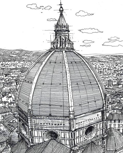 -Florence Cathedral -fountain pen sketch #arcitecture#sketch#archisketcher#arch_sketcher#arch_more#arch_sketch1#architecture_hunter#firenze #florencecathedral by baki_2 Fountain Sketch, Inktober Challenge, Florence Cathedral, Architecture Drawing Sketchbooks, Architecture Sketchbook, Dragon Ball Super Wallpapers, House Sketch, Architecture Drawing Art, Architectural Sketch