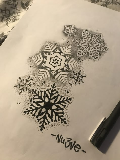 Tattoo design  #tattoos #tattoodesigns #snowflakes #dotwork Xmas Tattoo Design, Black Snowflake Tattoo, Snowflake Tattoos For Women, Snowflake Drawing Art, Snow Flakes Tattoo, Snowflake Tattoo Design, Drawing Assignments, England Tattoo, Armpit Tattoo