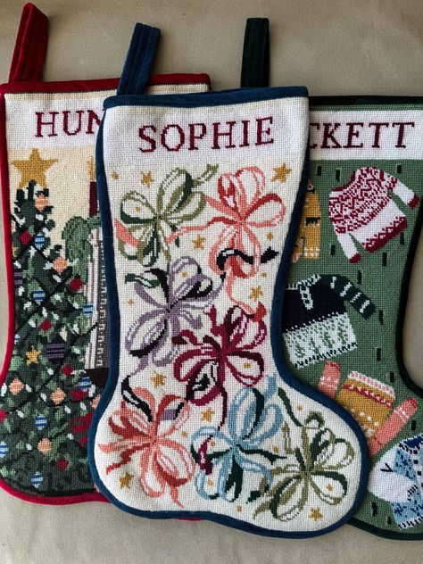 Needlepoint Stocking, Cross Stitch Stocking, Cross Stitch Christmas Stockings, Needlepoint Stockings, Stockings Christmas, Embroidered Christmas, Needlepoint Christmas, Christmas Inspo, Merry Little Christmas