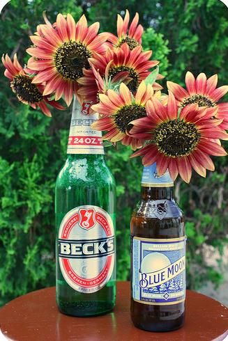 beer bottle flowers? Blue Moo, Bottle Flowers, Bottle Centerpieces, Self Portrait Photography, Beer Bottles, Green Rooms, London Wedding, Boy Party, Soy Sauce Bottle