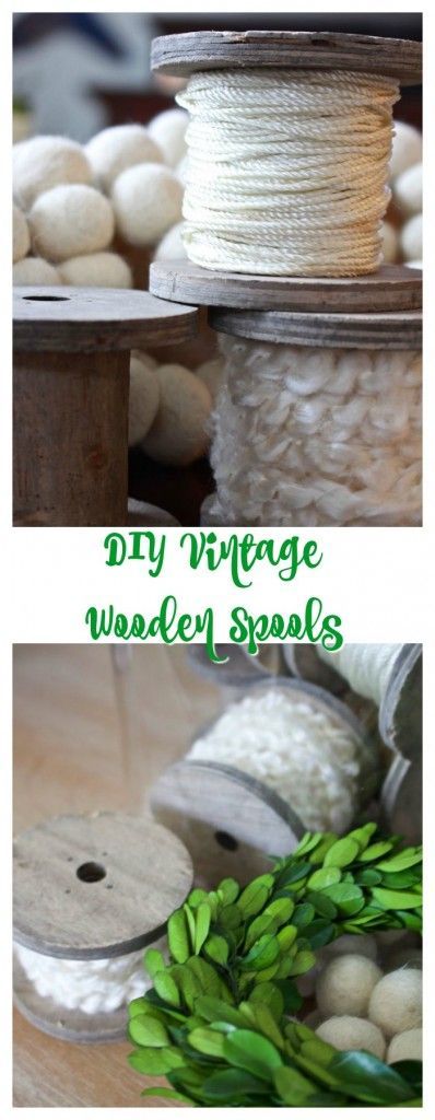 DIY Vintage Wooden Spool Decor. Vintage thread spools. Farmhouse spools. Vintage Thread Spools, Wooden Spool Projects, Vintage Spools, Wooden Spool, Can We Talk, Wooden Spools, Wood Pallet Projects, Thread Spools, Upcycle Projects