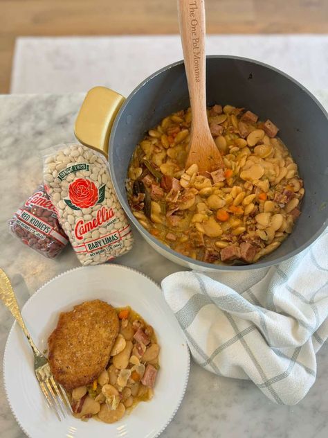 Southern Butter Beans Southern Butter Beans, Sweet Potato Casserole Crock Pot, Rustic Apple Tart, How To Soak Beans, Lima Beans, Canned Beans, Apple Tart, Creole Seasoning, Smoked Ham