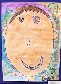 Suffield Elementary Art Blog!: 1st Grade Self-Portraits Kindergarten Self Portraits, Directed Drawing Kindergarten, Gifted Classroom, Self Portrait Kids, Portraits For Kids, Square 1 Art, Grade 1 Art, September Art, Winter Art Lesson