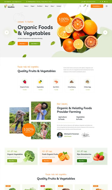 Organic Food Store HTML Template Fruits Website Design, Fresh Website Design, Organic Food Branding, Organic Website Design, Organic Branding Design, Grocery Website, Healthy Website, Food Website Design, Food Web Design