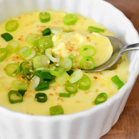 Recipe: Korean-Style Steamed Eggs | Kitchn Steam Egg Recipe, Korean Steamed Egg, Steamed Eggs, Korean Dishes, Recipe Roundup, Asian Dishes, Egg Recipes, Korean Food, Green Onions