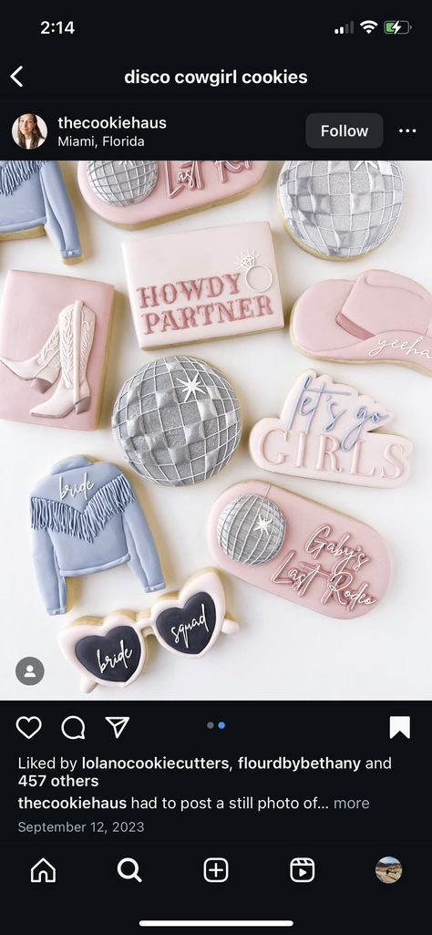 Nashville Bachelorette Cookies Decorated, Cowgirl Bachelorette Cookies, Morgan Wallen Cookies, Dolly Parton Cookies Decorated, Dolly Parton Cookies, Cowgirl Cookies Decorated, Disco Cowgirl Cookies, Nashville Cookies, Western Cookies