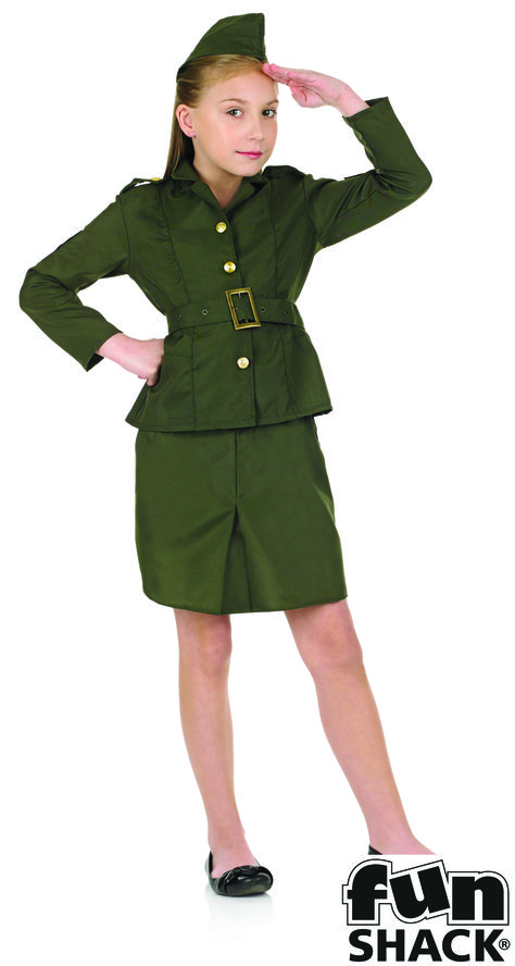 Army Girl Fancy Dress, 1940s Fancy Dress, Army Girl Costume, Girl Book Characters, Army Girl Costumes, Fancy Dress Ideas, Childrens Fancy Dress, Army Costume, Toddler Fancy Dress