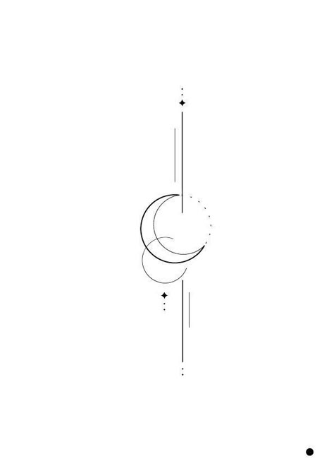 Fine Line And Dot Tattoo, Celestial Infinity Tattoo, Moon With Dots Tattoo, Small Fine Line Moon Tattoo, Moon Single Line Tattoo, Planet Line Tattoo, Minimalist Celestial Tattoo, Circle Fine Line Tattoo, Single Needle Moon Tattoo