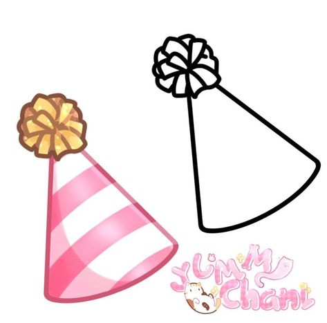 Gacha Cake Green Screen, Gacha Birthday Cake, Birthday Hat Drawing, Fluffle Puff, Base Gacha, Clown Accessories, Gacha Base, Gacha Items, Cute Black Shirts