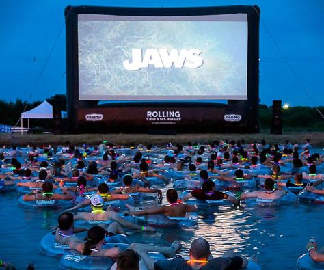 Dive In Movie, Pool Movie, Scuba Diving Quotes, Outdoor Movie Screen, Jaws Movie, Scary Films, Outdoor Cinema, Movie Screen, Drive In Movie