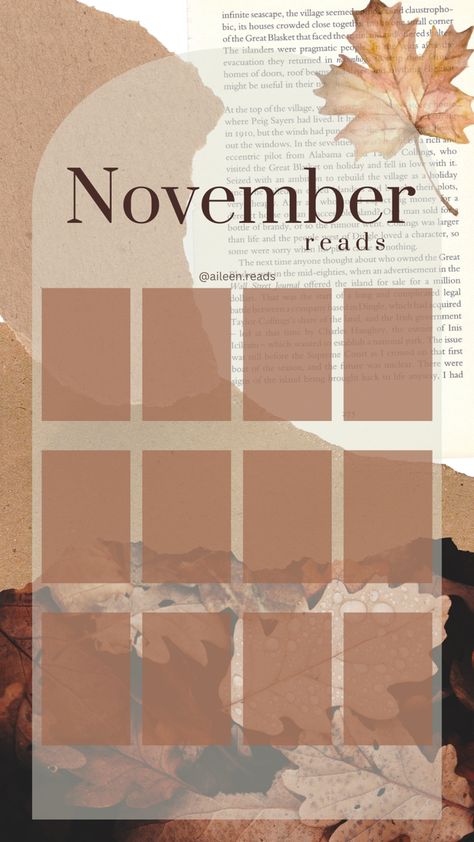 November Book Template, November Reads Template, Bookish Templates, November Reading, Bookstagram Templates, Bookstagram Ideas, November Books, March Book, Book Review Template