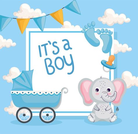 Boy baby shower card | Premium Vector #Freepik #vector #baby-footprints #baby-blue #welcome-baby #baby-birth Newborn Quotes, It's A Boy Announcement, Baby Boy Decorations, Baby Shower Pictures, Baby Trolley, Baby Month Stickers, Boy Baby Shower Ideas, Baby Shower Photo Booth, Boy Printable