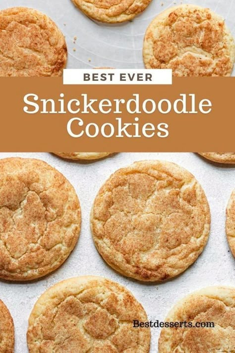 Snickerdoodle Cookies are so tasty, but quite tricky. Don't worry though, I've done the hard part for you and have come up with the perfect recipe to make the best Snickerdoodle Cookies ever! Snickerdoodles Cookies, Snickerdoodle Cookies Recipe, Winter Desserts Easy, Snickerdoodle Cookie Recipe, Best Snickerdoodle Cookies, Cinnamon Loaf, Snickerdoodle Bars, Fall Dessert Recipes Easy, Soft Cookie Recipe