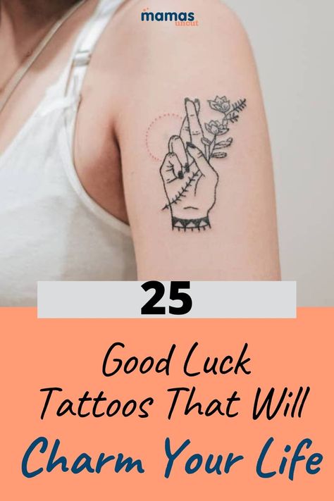 25 Lucky Tattoos That Really Know How to Charm a Life Do you need a kiss of luck right now? We're pretty sure we all do! Check out these 25 good luck tattoos for ideas and inspiration. #Luckycharm #Tattoos #LuckyTattoos Symbols Of Luck Tattoos, Good Luck Elephant Tattoo, Lucky Tattoo Symbols Good Luck For Women, Lucky Tatoos Ideas, Lucky Charm Tattoo Design, Lucky Tattoos For Women, Good Luck Tattoo Ideas, Good Luck Tattoo Symbol, Make Your Own Luck Tattoo