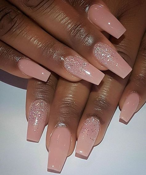 Nude Peach Nails, Peach Acrylic Nails, Nails Graduation, Nails Opi, Glitter Nails Acrylic, Tapered Square Nails, Nails Gel Nails, Peach Nails, Graduation Nails