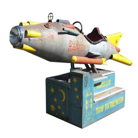 Rocket Ride, 70s Toys, Wooden Toy Cars, Kiddie Rides, Amusement Park Rides, Space Toys, Coin Operated, Retro Arcade, Rocket Ship