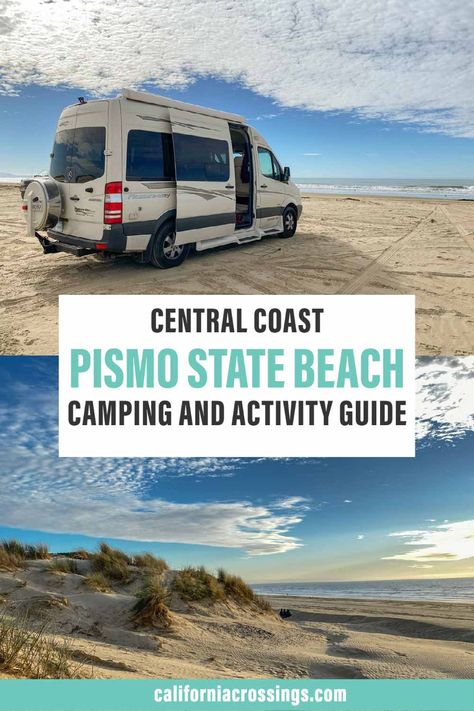 Beach Rv Camping, Weekend Getaway California, Camping Activity, California Places To Visit, Beach Camper, California Getaways, Pismo Beach California, California Outdoor, Beach Things