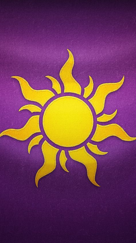 Purple & Yellow Rapunzel Drawing, Rapunzel Sun, Tangled Sun, Super Wallpaper, Violet Tattoo, Disney Paintings, Sun Painting, Flag Wallpaper, Yellow Curtains