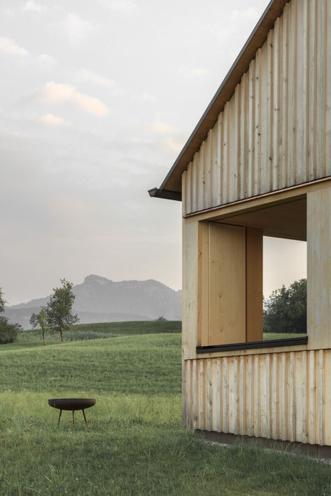 Gallery of House Buchen / Bernardo Bader Architekten - 23 Bernardo Bader, Wood Facade, Small Entrance, Wood Architecture, Entrance Porch, Gable Roof, Architecture Exterior, Facade Architecture, New Home Designs