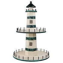 Decor For Beach House, Beach Objects, Wooden Lighthouse, Beach House Decor Coastal Style, Summer Tiered Tray Decor, Tiered Tray Stand, Summer Tiered Tray, Coastal Crafts, Coastal Beach Decor