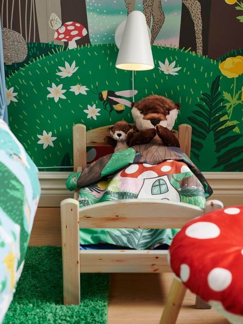 IKEA SKOGSDUVA: A Magical Forest Children's Collection 33 Swedish Forest, Ikea Toys, Cottage Loft, Beds For Small Rooms, Fun Facts About Animals, Ikea Food, Airbnb Design, Stool Covers, Organization Furniture