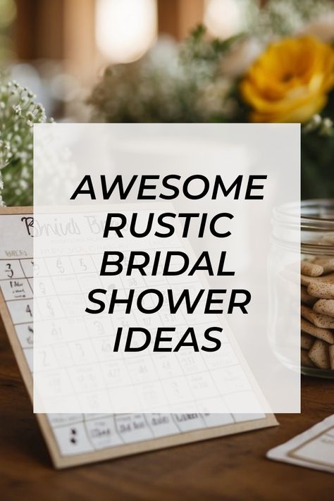 Are you planning a bridal shower and want to wow your guests? These rustic bridal shower ideas will spark joy and inspiration! Imagine cute games like bridal bingo and advice cards to get everyone laughing. Set the scene with lovely decor such as mason jars filled with wildflowers and stunning burlap accents. Create a cozy, friendly environment that's warm and inviting. Your bride-to-be will shine in a charming, down-home celebration for her special day! Save this pin for your Pinterest boards for a rustic-themed shower it'll never forget! Wedding Shower Ideas Rustic, Rustic Couples Shower Ideas, Bohemian Wedding Shower Ideas, Rustic Wedding Shower Decor, Nature Bridal Shower Ideas, Rustic Wedding Shower Ideas, Rustic Bridal Shower Ideas Decorations, Country Bridal Shower Ideas, Bridal Shower Ideas Themed