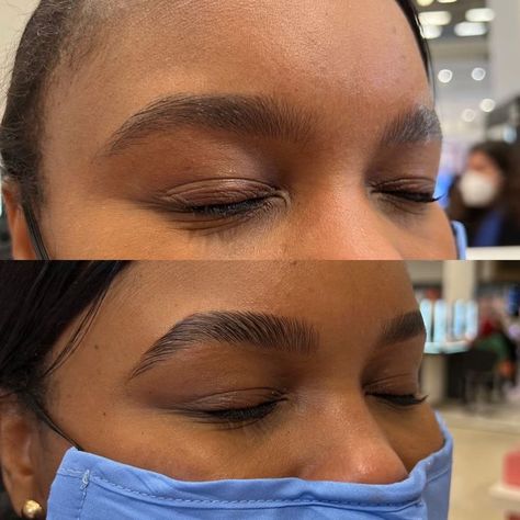 Brow Lamination Black Women, Eyebrow Lamination Before And After, Brow Lamination Before And After, Henna Eyebrows, Benefit Cosmetics Brow, Benefit Brow, Brow Tinting, Brow Lamination, Benefit Cosmetics