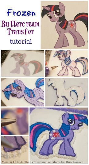 Frozen Buttercream Transfer Tutorial #CakeDecorating Buttercream Transfer Tutorial, Frozen Buttercream Transfer, Types Of Icing, Buttercream Transfer, My Little Pony Cake, Cake Tips, Little Pony Cake, Frosting Techniques, Pony Cake