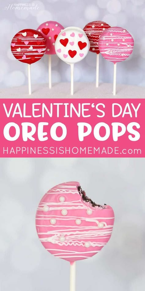 Chocolate San Valentin, Oreo Cookie Pops, Valentine's Day Chocolate, Valentines Recipes Desserts, Valentines Snacks, Valentines Baking, Chocolate Oreo, Valentines Day Chocolates, Classroom Treats