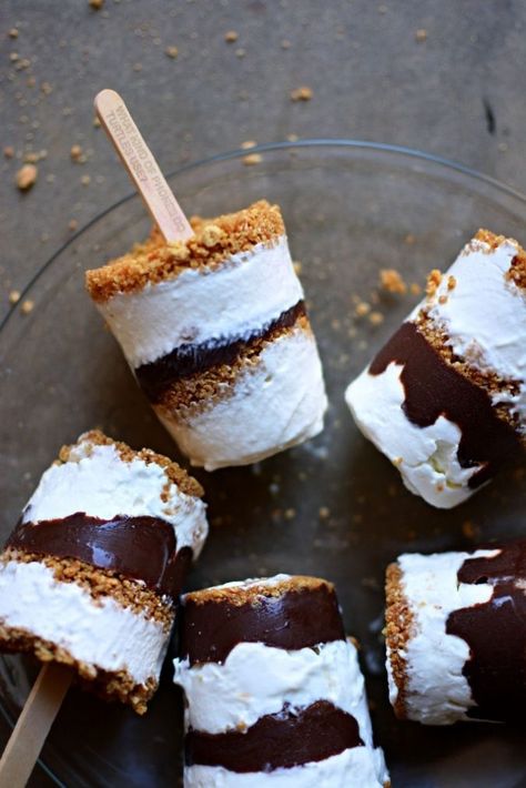 Freeze Pop Recipes, Frozen Pops, Weight Watcher Desserts, Smores Dessert, Smore Recipes, Slow Cooker Desserts, Low Carb Dessert, Popsicle Recipes, Cream Desserts