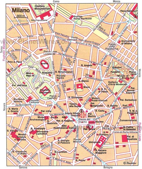 Map of Milan Tourist Attractions | PlanetWare Milan Map, Things To Do In Milan, Croatia Map, South Europe, To Do In Milan, Italy Tourist, Milan City, Milan Hotel, Road Trip Europe