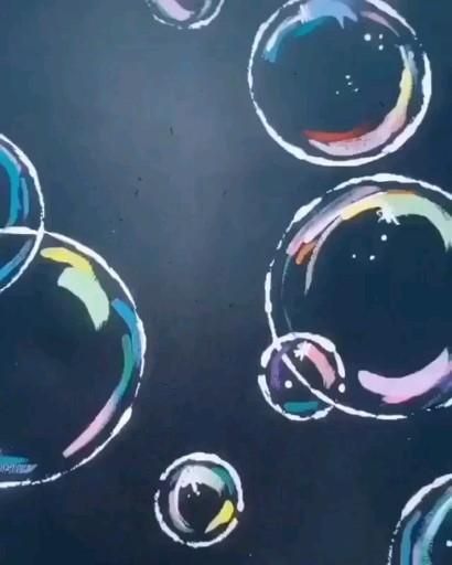 Paint Bubbles, Painting Ideas Easy, Black Canvas Art, Black Canvas Paintings, Acrylic Painting Ideas, Easy Acrylic Painting, Bubble Painting, Canvas Painting Tutorials, Simple Canvas Paintings