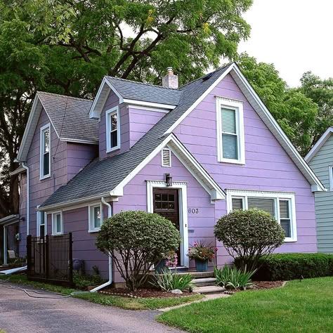 Purple Houses, Outdoor House Paint, Dark Cottagecore House, Barn Dominium, Houses On Wheels, Small Barn House, Aesthetic Cottage Core, Cottagecore House, Farm Style House