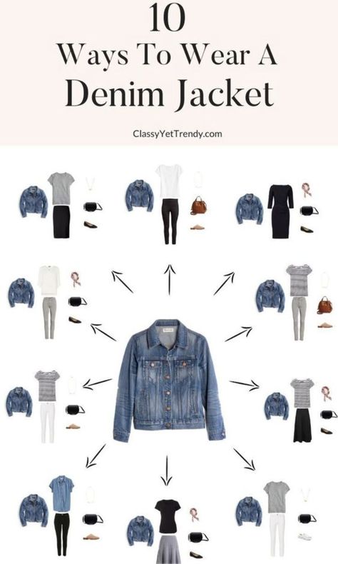 Style A Denim Jacket, Jacket Over Dress, Minimalist Outfit Ideas, Journal Key, Teacher Attire, 10 Ways To Wear, Casual Mom Style, Bullet Journal Key, Classy Yet Trendy