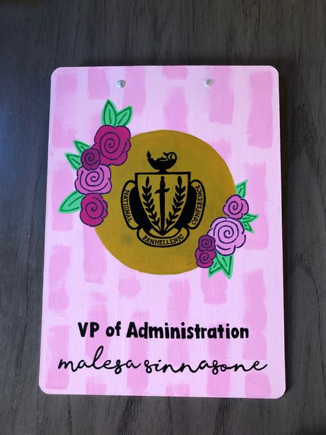 Panhellenic Council Clipboard Decoration Panhellenic Council, Delta Zeta, Clipboard, Sorority, Book Cover, Design