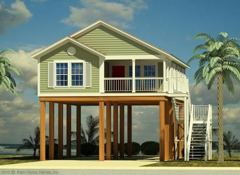 small house on stilts' | Built on stilts: Karrie Jacobs on a strange new kind of house being ... Beach House On Stilts, Homes On Stilts, House On Stilt, Stilt Home, Tiny Beach House, Elevated House, Small Beach Houses, House On Stilts, Beach House Plans