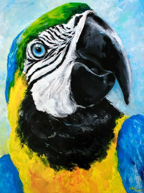 Parrot Tattoos, Trin For Trin Tegning, Artwork Colorful, Bird Painting Acrylic, Animal Paintings Acrylic, Parrot Painting, Acrylic Medium, Soft Pastel Art, Parrots Art