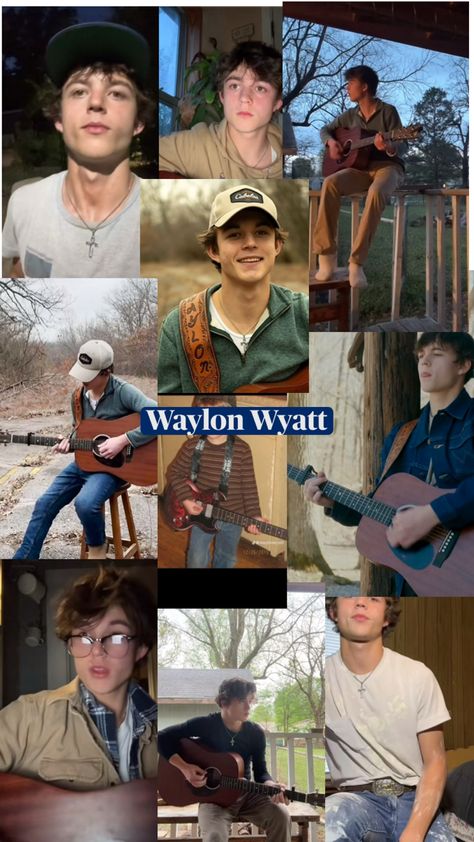 A bunch of pictures of singer Waylon Wyatt in a collage for a wallpaper for y’all Cute Country Couples, Country Couples, Cute N Country, Country Artists, Hottest Guy Ever, A Wallpaper, Country Singers, A Collage, My Pookie