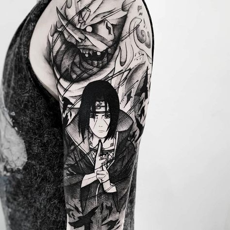 Susanoo Tattoo, Itachi Tattoo Ideas, Tebori Tattoo, Itachi Tattoo, Tato Naruto, Tattoo Machine Tattoo, Needle Tattoo, Japanese Flower Tattoo, Tattoo Needle