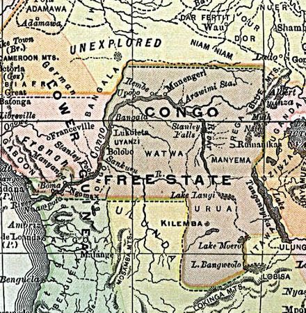 Map of the Congo Free State in 1892. Congo Free State, Congo River, King Leopold, Francophone Countries, Belgian Congo, Afro Beauty, Cross Road, Democratic Republic Of The Congo, William Henry