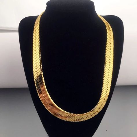 Top Quality 75CM*10MM Hip Hop Mens Herringbone Snake Chain Golden Necklace Rapper Chunky Boys Rapper NightClub DJ Smart Jewelry _ - AliExpress Mobile Gold Herringbone Chain, Smart Jewelry, Gold Chain Design, Herringbone Chain, Herringbone Necklace, Golden Necklace, Antique Gold Jewelry, Gold Chains For Men, Gold Necklace Designs