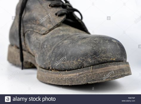 Old black dirty shoes. Leather military footwear on a white table. Light background Stock Photo: 224170710 - Alamy Shoe Cleaner, Dirty Shoes, Light Background, Table Light, Clean Shoes, White Table, Shoes Leather, Lights Background, Leather Shoes