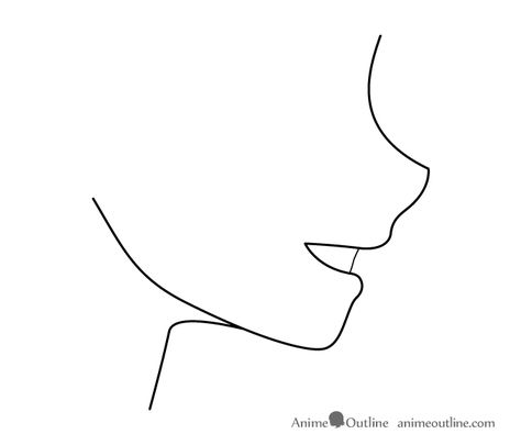 How to Draw Anime & Manga Mouths Side View - AnimeOutline Girl Yelling Drawing, Anime Mouth Side View, Mouths Side View, Anime Excited, Excited Pose, Anime Side View, Open Mouth Drawing, Bocas Anime, Manga Mouth