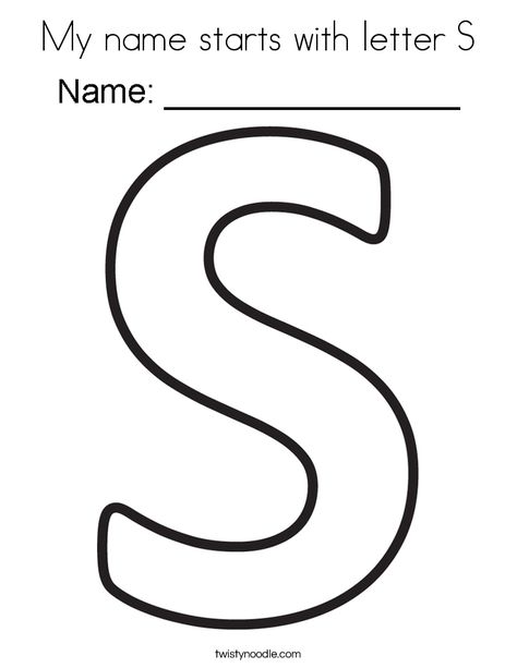 Letters In My Name Free Printable, My Name Starts With The Letter, S Name Letter, My Name Starts With The Letter Free Printable, My Name Starts With The Letter Free, My Name Begins With The Letter Free, Free Name Coloring Pages, S Coloring Pages Letter, Letter S Crafts