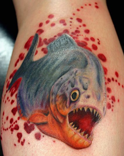 piranha tattoo - Google Search Fishing Tattoo Ideas, Fishing Tattoos, Fly Fishing Tattoo, Lost Tattoo, Underwater Tattoo, Fishing Tattoo, Unusual Tattoo, Unique Fish, Tattoo Trend