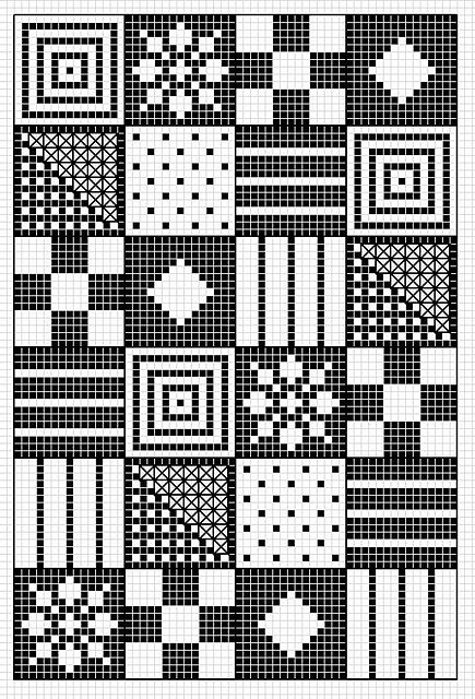 Black And White Cross Stitch, Graph Art, White Cross Stitch, Diy Crafts Crochet, Cross Stitch Geometric, Filet Crochet Charts, True Or False, Fillet Crochet, Tapestry Crochet Patterns