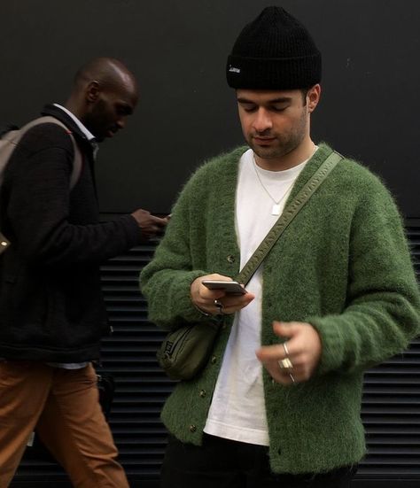 Boys Aesthetic Outfits, Fluffy Cardigan, Black Men Street Fashion, Outfits Hombre, Men Street Fashion, Future Clothes, Mens Outfit Inspiration, Mens Fashion Streetwear, Vintage Fits