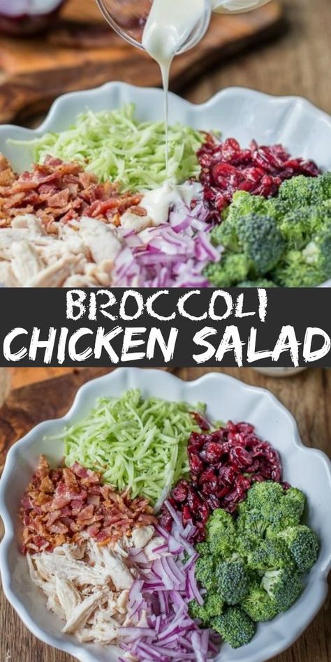 Chicken Salad With Broccoli, Broccoli And Chicken Salad, Broccoli Salad With Chicken, Broccoli Chicken Salad, Broccoli Chicken Salad Recipe, Chicken Green Salad, Broccoli Chicken Salad Healthy, Baked Chicken Salad Recipe, Chicken And Broccoli Salad