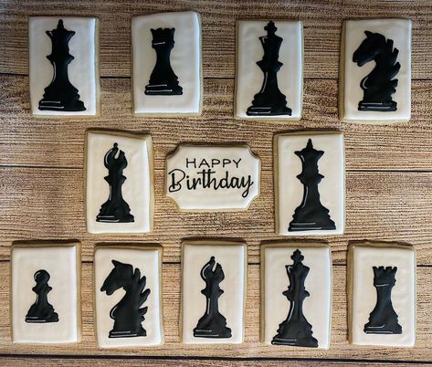 Fabulace Cookies on Instagram: “Check mate #chesscookies #royalicingcookies #cookiesoftheday #royalicingart #cookier #cookiemaker #royalicingartist #ilovecookies…” Chess Cookies Decorated, Cookie Maker, Check Mate, Soft Cookie, Royal Icing Cookies, Royal Icing, Chess, Cookie Decorating, Happy Birthday